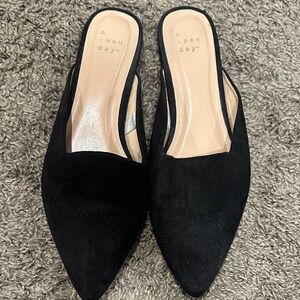 A New Day Black Suede Mules